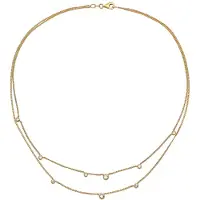 Elli - Halsketting - Laagketting Dames Cirkelhanger Pantserketting Glaskristallen Xirius Geslepen Wit 925 Sterling Zilver 40 cm -