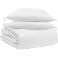 vidaXL Beddengoedset met kussens, 3 stuks, wit, gevuld met donsveren