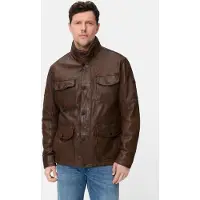 Camel active Leren jas met binnenzakken - Maat menswear-58 - Bruin