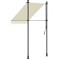 vidaXL Luifel uittrekbaar 100x150 cm stof en staal crèmekleurig