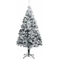 vidaXL Kunstkerstboom met 300 LED Wit 210 cm PVC en Staal en Kunststof