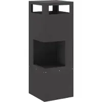 vidaXL Vuurkom Zwart 35 x 35 x 100 cm weervast staal