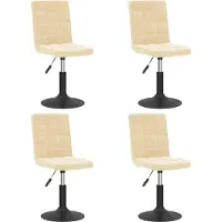 vidaXL Eetkamerstoelen draaibaar 4 st fluweel crèmekleurig