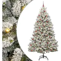 vidaXL Kunstkerstboom met 300 LED Groen en Wit 270 cm PVC en Metalen