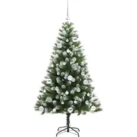 vidaXL Kunstmatige Scharnierende Kerstboom met Gevlokte Sneeuw Warmwit