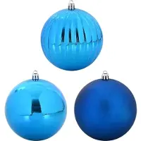 vidaXL Kerstbal Set XXL 3 st Blauw Ø 25 cm Kunststof