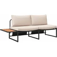 vidaXL Tuin Sofa 2-Aantal zitplaatsen Taupe Staal