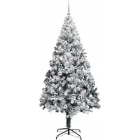 vidaXL Kunstkerstboom Wit 240 cm PVC en Staal en Kunststof