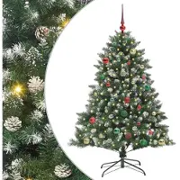 vidaXL Kunstkerstboom Groen 150 cm PVC en Plastic en Staal