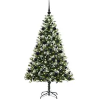 vidaXL Kunstmatige scharnierende Kerstboom met gevlochten sneeuw