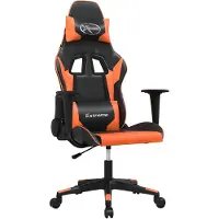 vidaXL Gamestoel kunstleer zwart en oranje