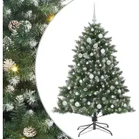 vidaXL Kunstkerstboom Groen 150 cm PVC en Plastic en Staal