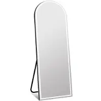 Vente-unique Boogvormige staande spiegel met leds - B. 60 x H.150 cm - Zwart - DAELYA