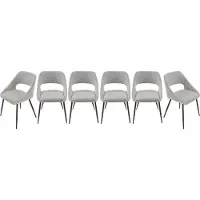 Signature Set van 6 stoelen in stof met metalen onderstel l51 cm elodie