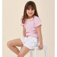 Little label shortama roze Meisjes Stretchkatoen Ronde hals Bloemen - maat 158/164