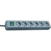 Brennenstuhl Eco-Line stekkerdoos 6-voudig (stekkerdoos met schakelaar en 1,5m kabel) zilvergrijs