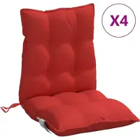 vidaXL Stoelkussens 4 st lage rug oxford stof rood