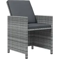 vidaXL 9-delige Tuinset met kussens poly rattan grijs