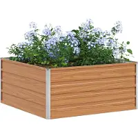 vidaXL Verhoogde plantenbak Lichtbruin 100 x 100 x 45 cm