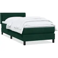 vidaXL Boxspring met matras fluweel donkergroen 80x220 cm