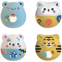 Janod - Atelier - Deco - 4 gipsdieren kleuren