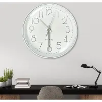 OEM Milieuvriendelijke wandklok, 20 cm (8 inch), zwart, met transparant acrylglas, zeer nauwkeurige en stille werking, geschikt voor woonkamer, keuken, kantoor, school.