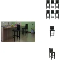 vidaXL Barkruk - Barkrukken - Aanrecht Stoelen - Keukenstoelen - Barkrukken 6 st kunstleer zwart