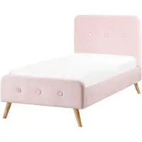 Beliani RENNES - Kinderbed - Roze - 90 x 200 cm - Fluweel