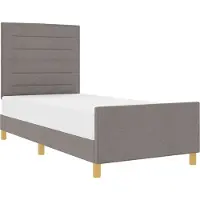 vidaXL Bedframe met hoofdeinde Taupe 100 x 200 cm Stof