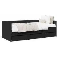 vidaXL Slaapbank met lades zonder matras 75x190 cm zwart
