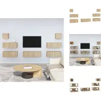 vidaXL Tv-kast - Tv-kasten - Tv-meubel - Hifi-meubel - 7-delige Tv-meubelset bewerkt hout sonoma eikenkleurig