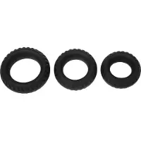 Rimba – Siliconen Cockring met Bandenmotief - Zwart ø 30 mm