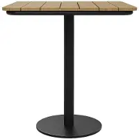 Vente-unique Vierkante tuintafel L.70 cm van polywood en metaal - Zwart - LYLIOS van MYLIA