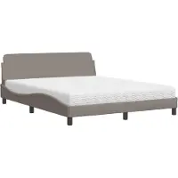 vidaXL Bed met matras "Dover" stof taupe 160x200 cm