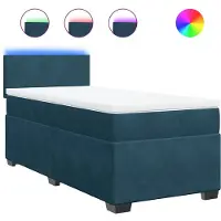 vidaXL Boxspring met matras fluweel blauw 80x200 cm