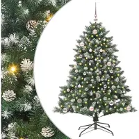 vidaXL Kunstkerstboom Groen 150 cm PVC en Plastic en Staal