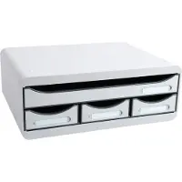 Exacompta TOOLBOX lichtgrijs, A4+ archiefmodule met 4 laden, 27 cm diep, 13,5 cm hoog, stapelbaar, 25 jaar