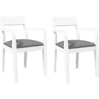 vidaXL Eetkamerstoelen met kussens 2 st massief hout rubber wit