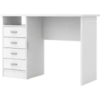Ebuy24 Fula bureau 4 lades en 1 plank, wit.