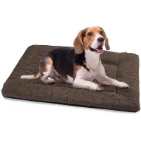 OEM Hondenbed, geschikt voor middelgrote honden, wasbaar, 90x60 cm. Zacht hondenmandje met slijtvaste onderlaag. Hondenbedden voor middelgrote honden, bruin, kunstleer