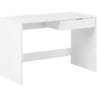 Beliani LUTETIA - Bureau - Wit/Goud - Vezelplaat