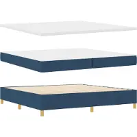 vidaXL Boxspring bed met hoofdeinde Blauw 200 x 200 cm Stof