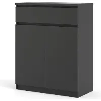 Ebuy24 Nada kast 2 deuren en 1 lade mat zwart.