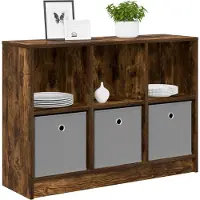 vidaXL Dressoir Rook Eiken 88,5 x 27,5 x 63,5 cm