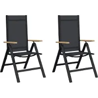 vidaXL Ligstoelen voor Tuin 2 st Zwart Textileen
