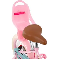 Happiq Kinderfiets – Voor jongens en meisjes – Met mand, bel, extra wielen en poppenzitje, leuk verjaardagscadeau – Wit, 41 cm