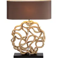 Gilde tafellamp, "Circle of Roots", hout, natuurlijke kleur, verpakkingseenheid 1, lengte 20 cm, breedte 55 cm, hoogte 71 cm. Artikelnummer: 42157 4063387421574