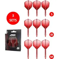 GOAT Air Red Clear NO6 - Multipack - Dart Flights & Shafts - 3 Sets - Medium, Inbetween & Short
