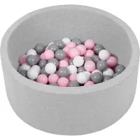 Petsona Ballenbad voor honden 70x30cm 150 ballen 6cm - Hondenzwembad - Kattenspeelgoed Hondenzwembad - Lichtgrijs: Wit Grijs Poederroze