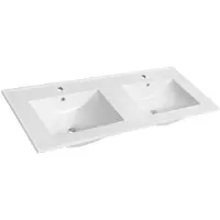 Hak Slim Keramische dubbele wastafel 120x46,5cm, wit